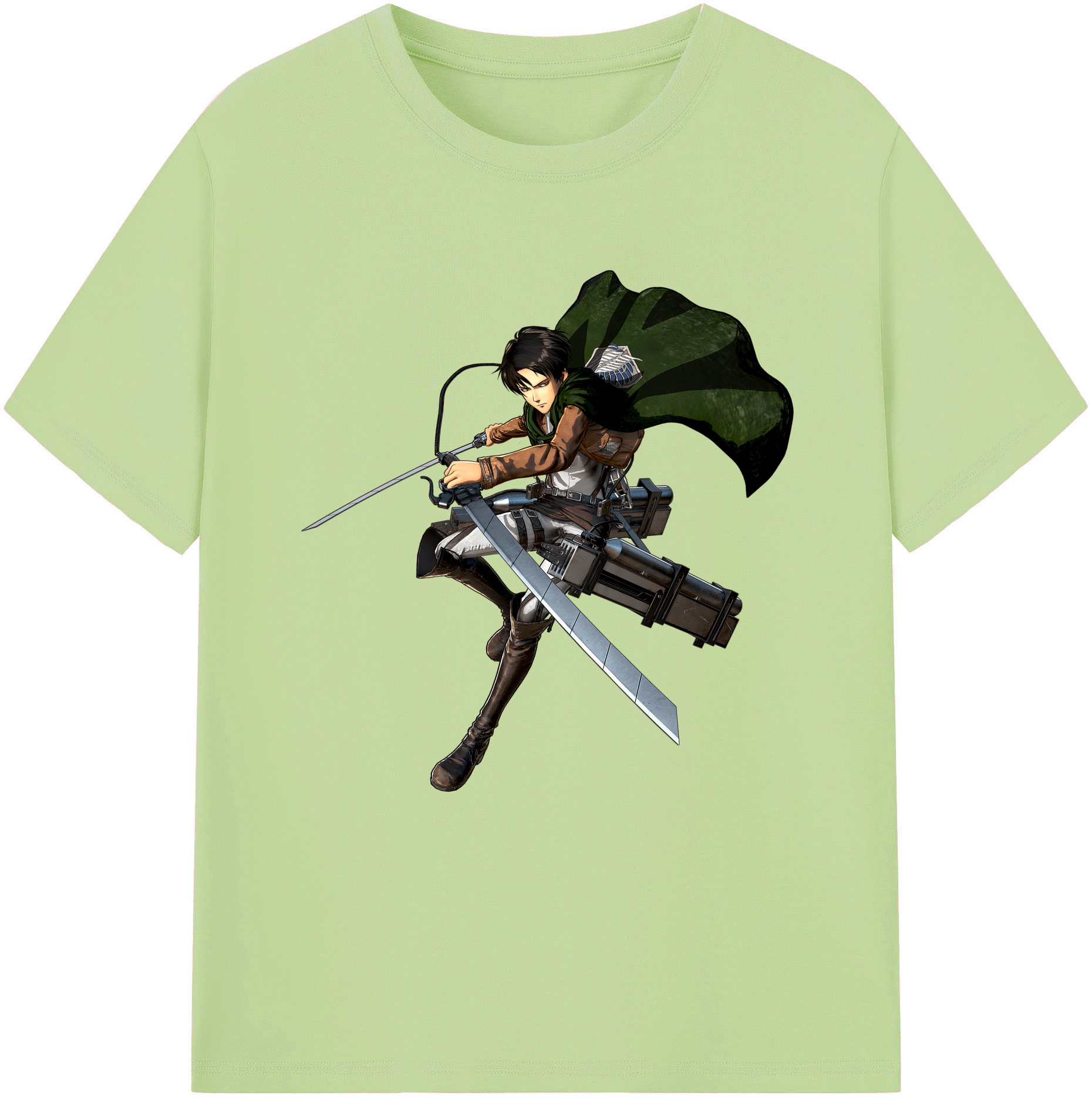 （画像用） 進撃の巨人 リヴァイ·アッカーマン Attack on Titan Levi Ackerman 綿100％半袖Tシャツ（フロントプリント）